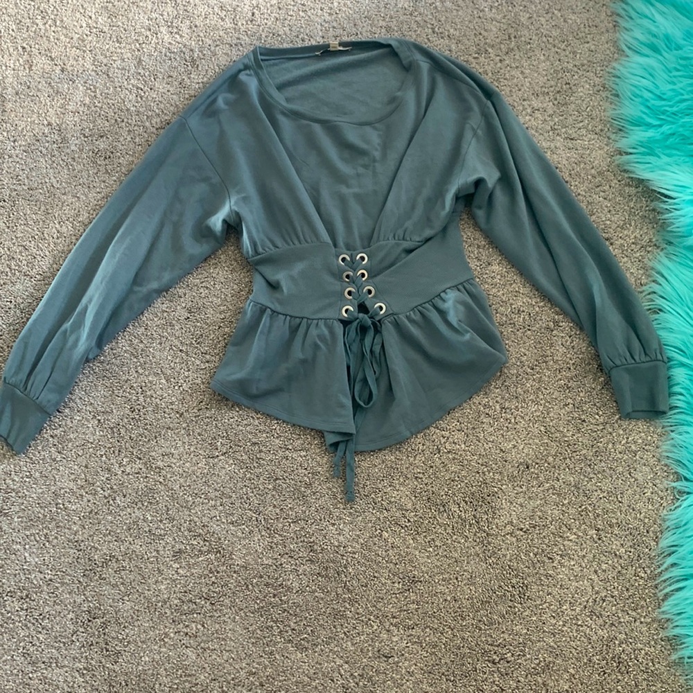 Olive green corset top
